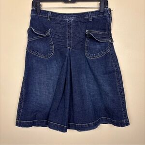 BCBGMaxAzria Y2K Dark Wash Blue Denim‎ Jean Skirt Size 4 Summer Trendy